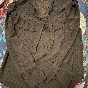 🎉EXTREME SALE☄️Ann Taylor Black Semi-Sheer Blouse